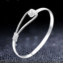 GroÃŸe Frauen Armband Versilbert Kreis Rose Manschette Armreif Schmuck  X**Rlj