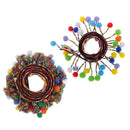 2pcs Pom Pom Ball Tassel Fringe Trim Jacquard Ribbon Sewing Appliques Craft