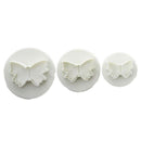 3Pcs White Fondant Gum Paste Plunger Cutter - Butterfly S2L8