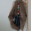 Casual Flower Pattern Strap Underarm Tote Women Leather Shoulder Clutch Bag