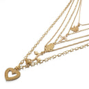 Women Heart Rose Pendant Multilayer ClavicleChain Necklace CharmChoker JewelryOZ