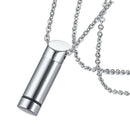 Stainless Steel Cylinder Tube Urn Ash Memorial Keepsake Chain Necklace