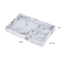 Marble Print Serving Tray PU Leather for Coffee Drinks Decorative 13x8"
