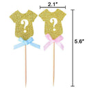 Golden Glitter Gender Reveal Cupcake Toppers, Gender Reveal Baby Shower Par