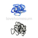 20pcs Blue Aluminum Carabiner Pink D Shape Clip Spring Snap Key Chain Hook