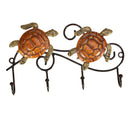 Wall Mounted Key Holder Iron Tortoise Wall Hanger Hook Decor 4 Hooks for Coats