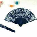 Chinese Summer Folding Hand Fan Fabric Flower Floral .Party G7M2 Favor S0B6 E7E2