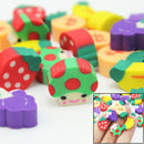 50 x Mini Cute Novelty Fruit Pencil Eraser Stationery For Kids Children Gi VHJ