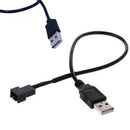Black usb 2.0A male to 4-pin connector adapter cable for 5v computer pc fan  Z