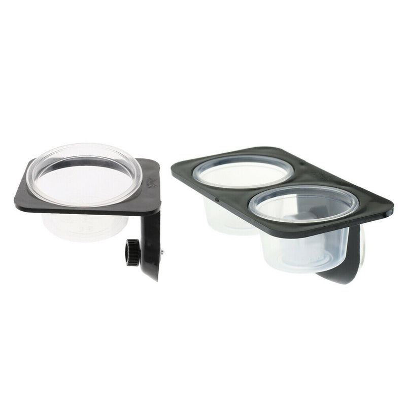 2 x Plastic Reptile Feeding Water Feeder Bottle with Suction Cup Basin for Small