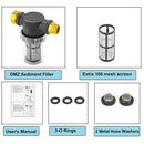 Sediment Filter Attachment Garden Hose Inlet Pressure Washer for Outdoor Ga