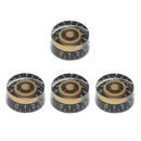 4 Pcs Acrylic Speed Control Knob Cap with White Numbers for Les Paul Electric