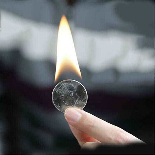 Magic Tricks Fire Coin In The Hand Liquid Accessories Stage Magic Props IO BX
