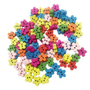 100pcs Colors Floral Shape 2 Holes Wooden Sewing Buttons Fasteners DIY Craft