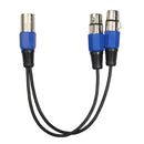 1x Heavy-Duty XLR (3-Pin) Male To 2 Female Microphone Audio Y Splitter Cable