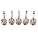5pcs 1/4'' 6.35mm Mono TS Right Angle Guitar Plug, Flat Male Solder Connector