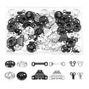 50 Sets Metal Hook and Eye Fastening Snap Button Closure Hook for Trousers Skirt