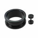 Set 14 ear taper stretcher Expander Plug black in stainless steel 316L