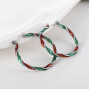 Fashion Christmas Enamel Earrings Drop Dangle Ear Hoop Studs Xmas Party Jewelry