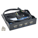 1X(3.5 Inch Floppy Bay 4 Ports USB 2.0 Hub USB2.0 Front Panel Expansion Ada