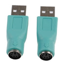 2Pcs PS/2 male to USB female port adapter converter for PC keyboard mouse  Z
