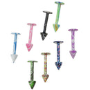 8Pcs/Lot Multicolor Stainless Steel 16G Lip Chin Labret Bar Ring Stud Spike