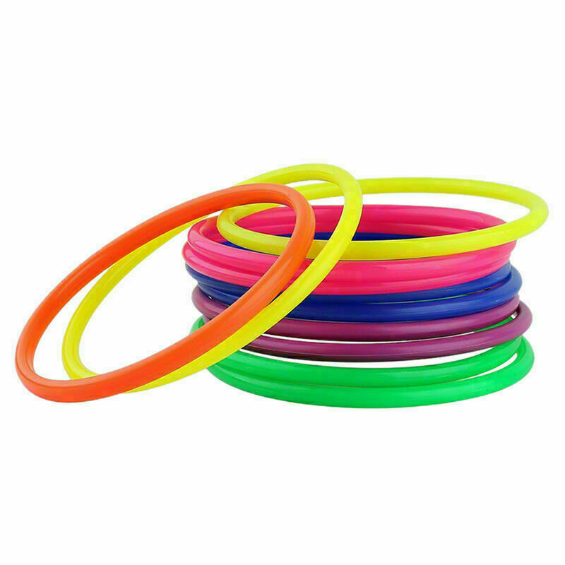 10X Child Kids Plastic Toss Rings Circle Hoopla Game Throw to Fun 5.1"