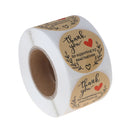 1.5 inch Round Kraft Thank You for Supporting Stickers / 500 Labels Per RolSEAU