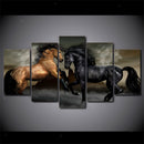 Modern Canvas Wall Art of Gallant Horse for your Living Room -5 Panel Size S