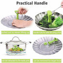 Stainless Steel Folding Steamer Steam Vegetable Basket Home Cook Tray Q7J1