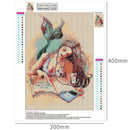 5D DIY Full Drill Diamond Painting Read Beauty Fish Cross Stitch Embroidery