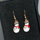 2pcs/set Christmas Snowman Dangles Earrings Pendant Necklace Women Jewelry A
