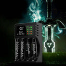 Intelligent LCD Charger 4 Slot For 18650 21700 26650 Lithium AA AAA Nimh Battery