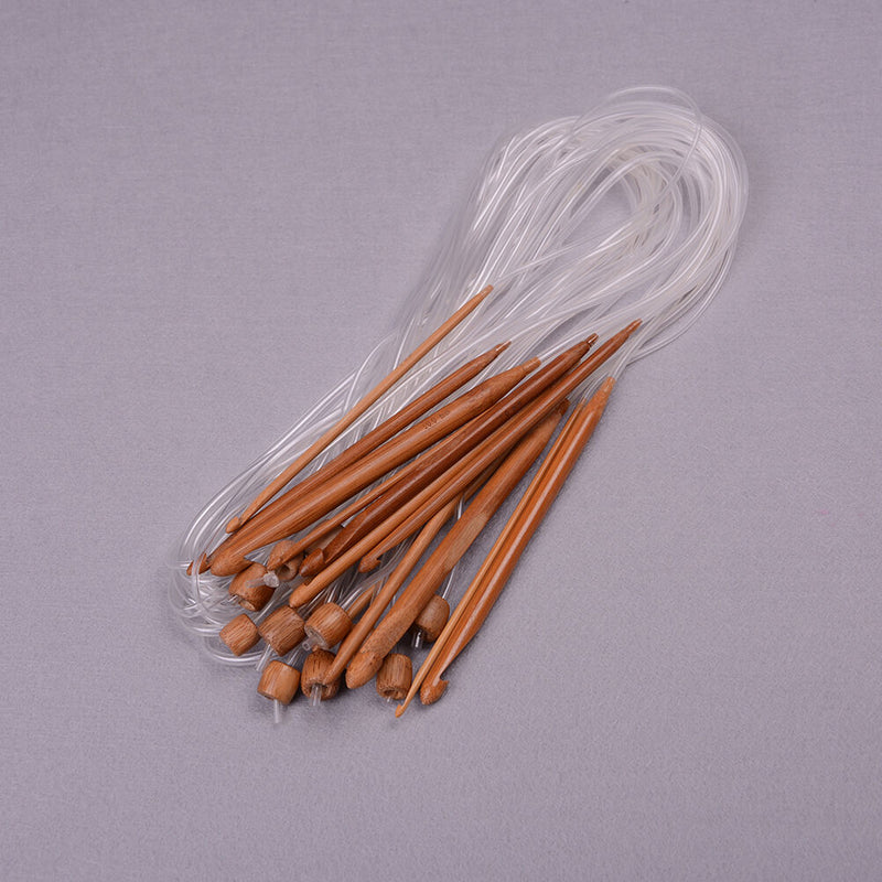1.2m 48" 12 Different Size/Set Tunisian Carbonized Bamboo Needle Crochet Hook FT