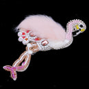 Pink Swan Beaded Rhinestone Embroidered Patch Sew on Applique Clothes Decor