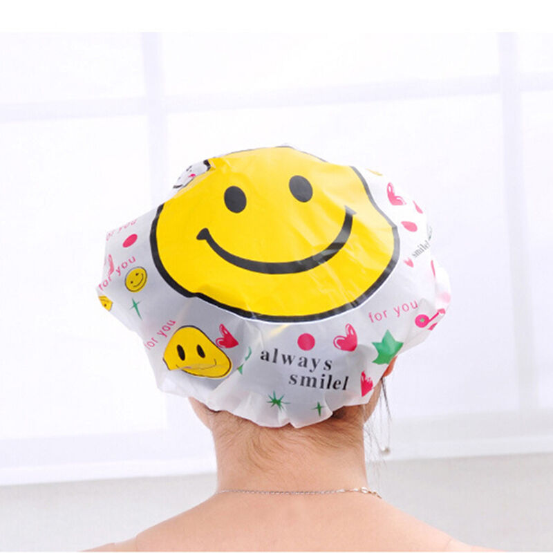 Women Cute Waterproof Elastic Plastic Shower Bathing Salon Hair Cap Hat ÃŽÂ¸pTOCA