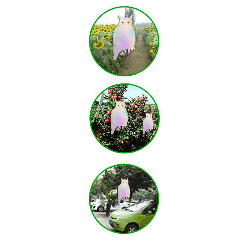 Bird Repellent Reflective Scare Discs Set of 8 Pieces, Hanging Owl Decor