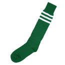 Old School White Stripe on Green Knee High Athletic Sports Tube Sock E4W4