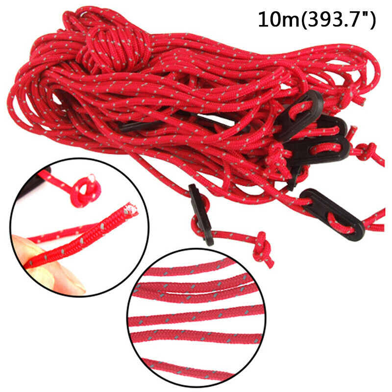 10m Wind Rope High Strength Nylon Reflective Cord Tent Night Camping Accessori!c