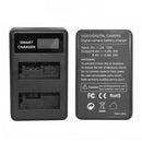 Samrt LCD Dual Port USB Battery Charger for Canon EOS 1000D 500D 450D Kiss FX2