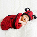 Newborn Baby Photo Props 2pcs Costume Knitted Stitching Sleeping Bag Hat