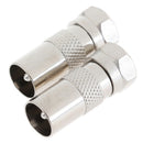 2Pcs F Type Male Plug Connector Socket to RF Coax TV Aerial Male Adapter OZ