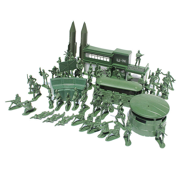 56 Pieces Army Base Set 5cm Realistically Scaled Soldiers & Assorted Accessories
