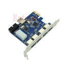 5 Port  PCI-E PCI Express Card to USB 3.0+19 Pin Adapter Connector For Win Vista
