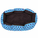 Removable cushion House Bed for Pets Dog Cat S Blue, Black dots