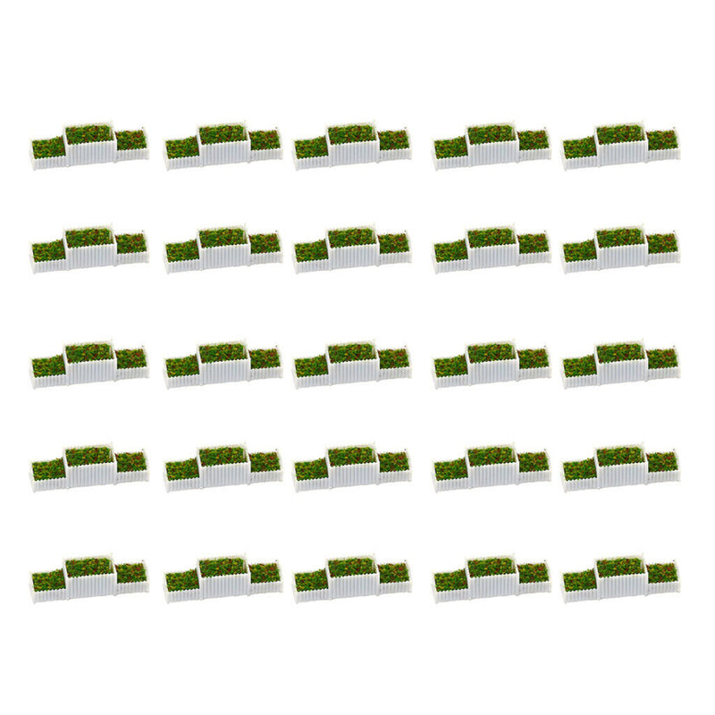 25 Packs N 1/150 E Shape Flower Beds Set for Sandtable Parking Diorama