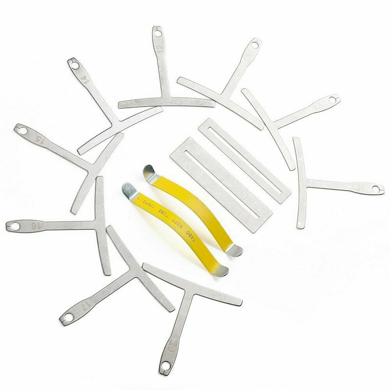 Metal Guitar Luthier Tools- 9Pcs Under string Radius Gauge + 2Pcs Rubber Co