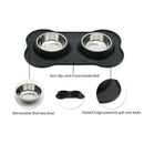 Dog Bowls Stainless Steel Water and Food Feeder with Non Spill Skid Resista