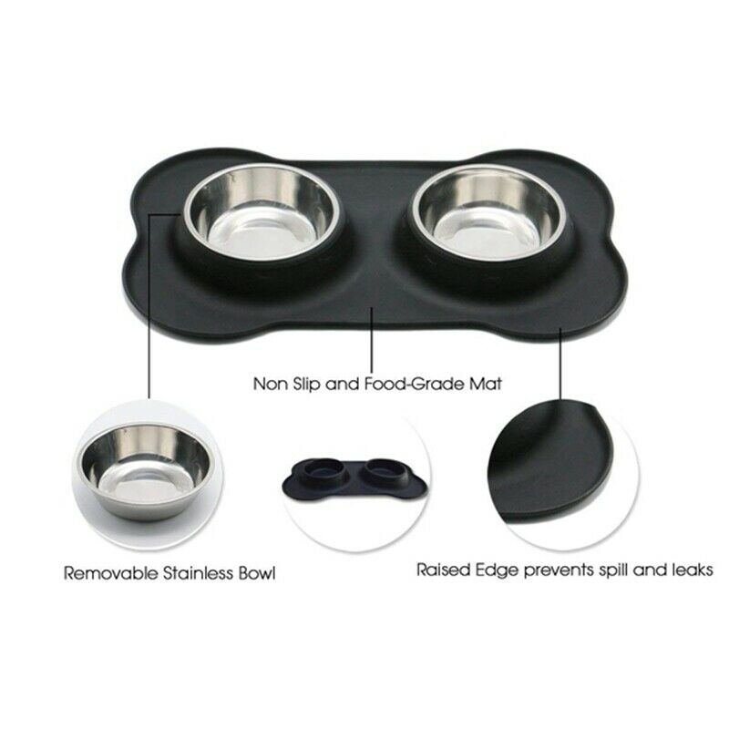 Dog Bowls Stainless Steel Water and Food Feeder with Non Spill Skid Resista