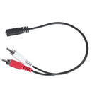 3.5 mm stereo female 2 RCA male AV cable auxiliary audio adapter wire